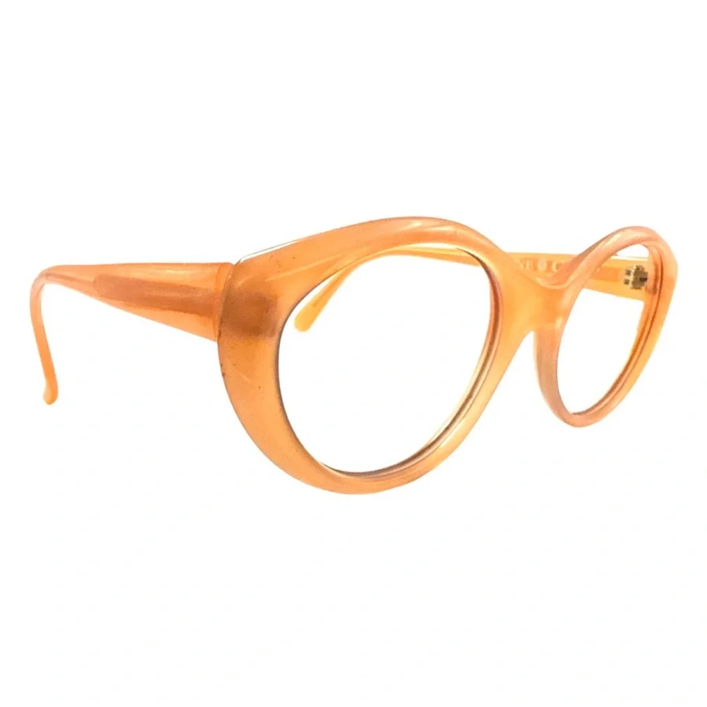 1990’s Vintage Diane Capt DC11 Orange Oval Eyeglasses/Sunglasses, Made in France